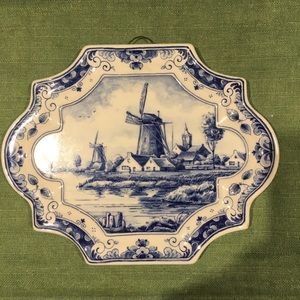 Delfts blue and white porcelain wall art